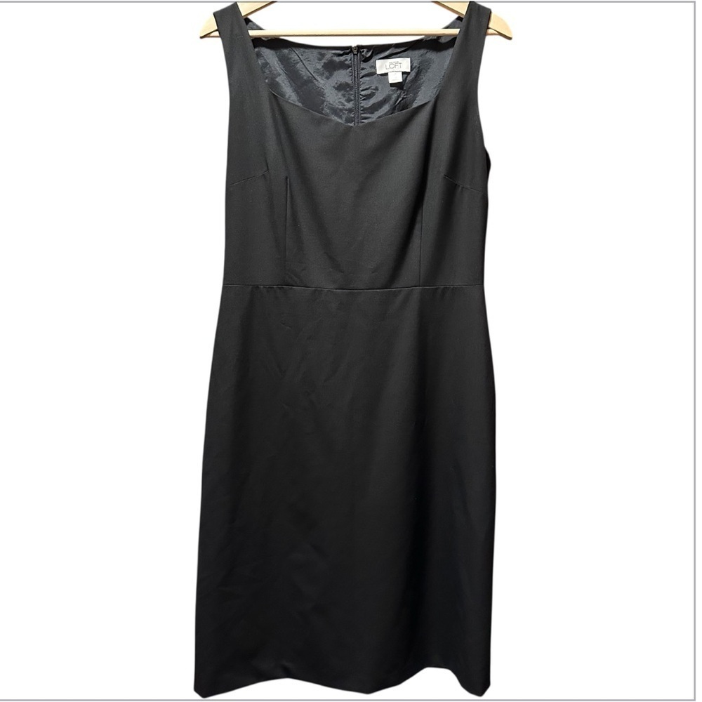 EUC LOFT Elegant Black Midi Dress